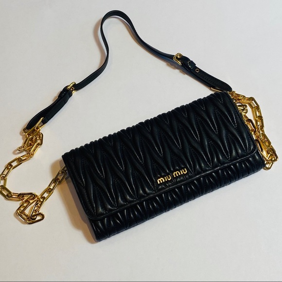 SOLD!Brand New MIU MIU Black Wallet on Chain - Picture 2 of 9